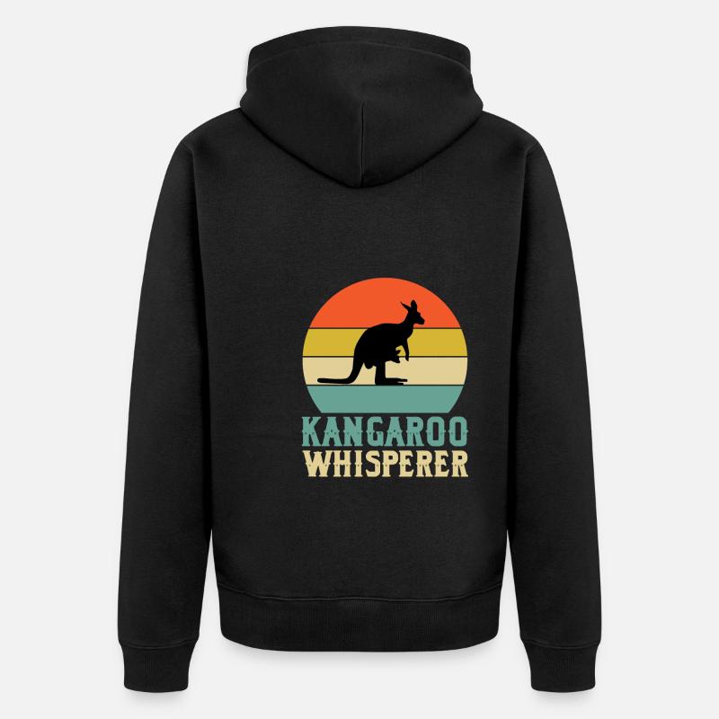 Känguru Flüsterer - Unisex Premium Bio Zip Hoodie - Schwarz