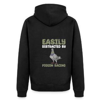 cadeau de course de pigeon - Veste à capuche bio Premium Unisexe - noir - Dos - Nico (187cm)