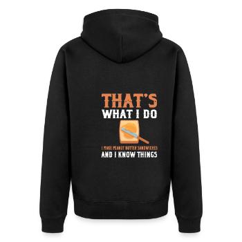 Peanut Butter Sandwich - Unisex Premium Organic Zip Hoodie - black - Back - Nico (187cm)