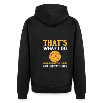 Baking chocolate chip cookies - Unisex Premium Organic Zip Hoodie - black - Back - Nico (187cm)