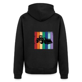 Wheel loader - Unisex Premium Organic Zip Hoodie - black - Back - Nico (187cm)
