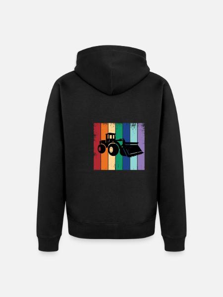 Wheel loader - Unisex Premium Organic Zip Hoodie - black