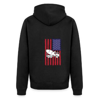 Conception de malaxeurs de camions américains - Veste à capuche bio Premium Unisexe - noir - Dos - Nico (187cm)