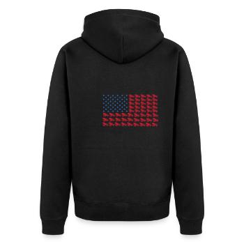 Mélangeur de camions aux États-Unis - Veste à capuche bio Premium Unisexe - noir - Dos - Nico (187cm)