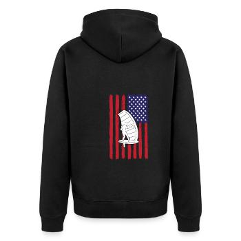 Wing Foiling America - Veste à capuche bio Premium Unisexe - noir - Dos - Nico (187cm)