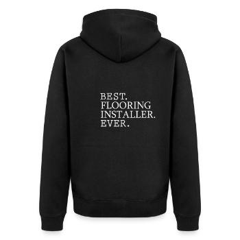 Bester Bodenleger Aller Zeiten - Unisex Premium Bio Zip Hoodie - Schwarz - Hinten - Nico (187cm)