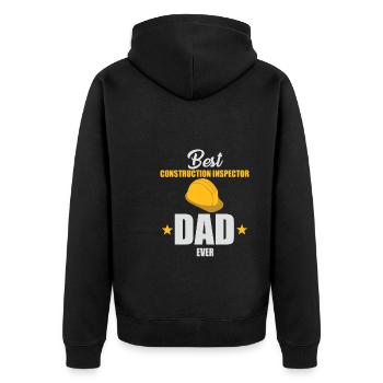 Inspecteur en bâtiment Papa - Veste à capuche bio Premium Unisexe - noir - Dos - Nico (187cm)