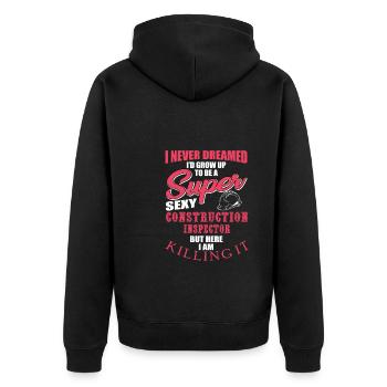 Drôle de conception d’inspecteur en bâtiment - Veste à capuche bio Premium Unisexe - noir - Dos - Nico (187cm)