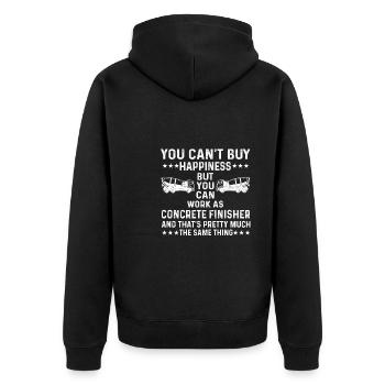 Grand t-shirt pavé en béton - Veste à capuche bio Premium Unisexe - noir - Dos - Nico (187cm)
