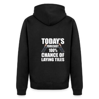 Funny tiler shirt - Unisex Premium Organic Zip Hoodie - black - Back - Nico (187cm)
