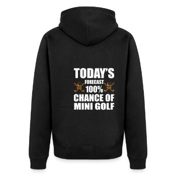 Miniature golf - Unisex Premium Organic Zip Hoodie - black - Back - Nico (187cm)
