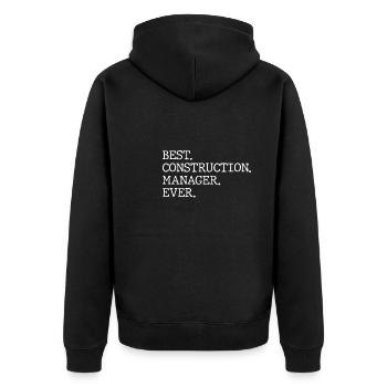 Bester Bauleiter Aller Zeiten - Unisex Premium Bio Zip Hoodie - Schwarz - Hinten - Nico (187cm)