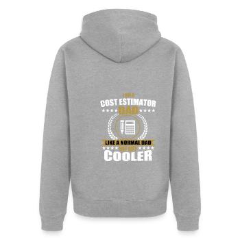 Estimateur de coûts papa - Veste à capuche bio Premium Unisexe - gris chiné - Dos - Nico (187cm)