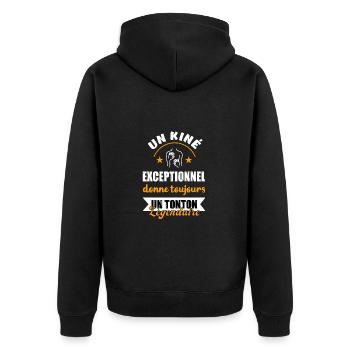 Un kiné exceptionnel donne toujours un tonton - Veste à capuche bio Premium Unisexe - noir - Dos - Nico (187cm)