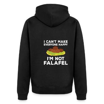 Funny falafel design - Unisex Premium Organic Zip Hoodie - black - Back - Nico (187cm)