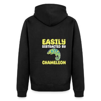 Drôle de cadeau caméléon - Veste à capuche bio Premium Unisexe - noir - Dos - Nico (187cm)