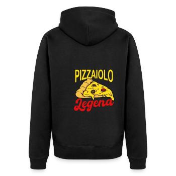 Pizzaiolo legend - Unisex Premium Organic Zip Hoodie - black - Back - Nico (187cm)