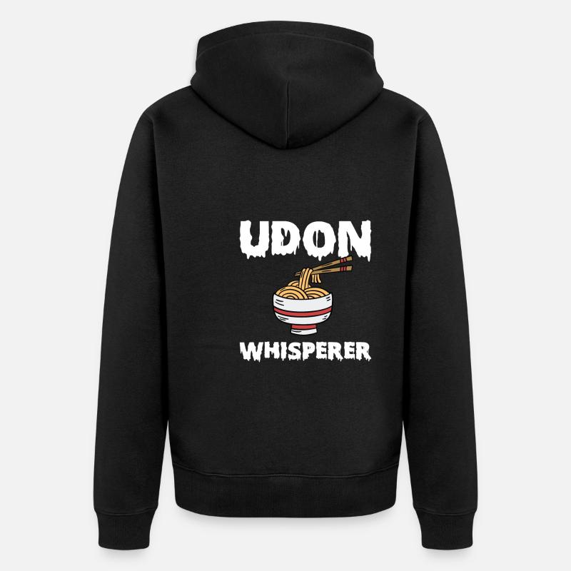 Udon Flüsterer - Unisex Premium Bio Zip Hoodie - Schwarz