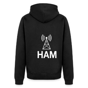 Conception de radio amateur - Veste à capuche bio Premium Unisexe - noir - Dos - Nico (187cm)