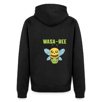 Sweet Wasabi Bee Design - Unisex Premium Organic Zip Hoodie - black - Back - Nico (187cm)