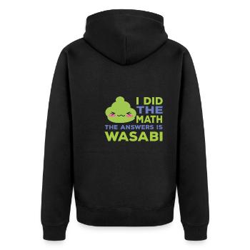 Funny wasabi saying - Unisex Premium Organic Zip Hoodie - black - Back - Nico (187cm)