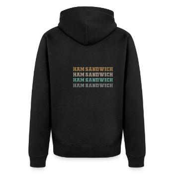 Ham sandwich - Unisex Premium Organic Zip Hoodie - black - Back - Nico (187cm)