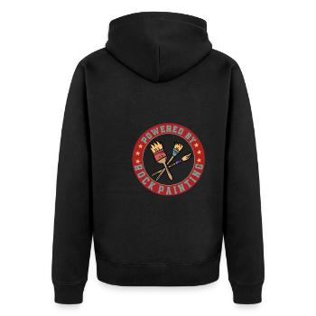 Propulsé par la peinture rupestre - Veste à capuche bio Premium Unisexe - noir - Dos - Nico (187cm)