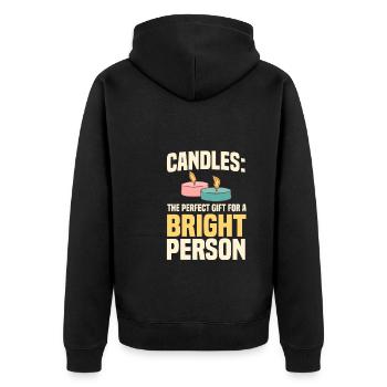 Cool candle lover design - Unisex Premium Organic Zip Hoodie - black - Back - Nico (187cm)