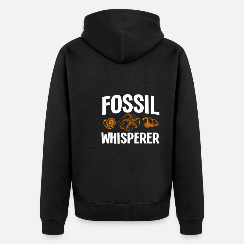 Fossiler Flüsterer - Unisex Premium Bio Zip Hoodie - Schwarz