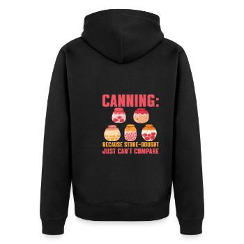 Tolles Einkochen und Einmachen Geschenk - Unisex Premium Bio Zip Hoodie - Schwarz - Hinten - Nico (187cm)