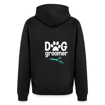 Toiletteur pour chiens - Veste à capuche bio Premium Unisexe - noir - Dos - Nico (187cm)