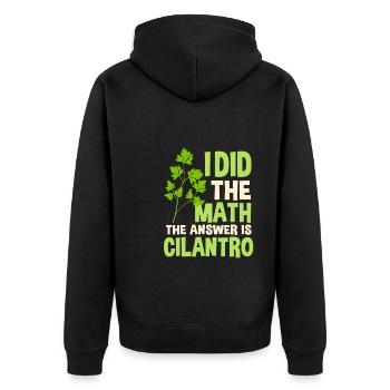 Coriander Lover Gift - Unisex Premium Organic Zip Hoodie - black - Back - Nico (187cm)