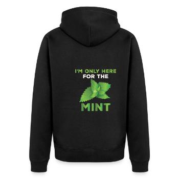 Drôle d’amateur de menthe Dicton - Veste à capuche bio Premium Unisexe - noir - Dos - Nico (187cm)