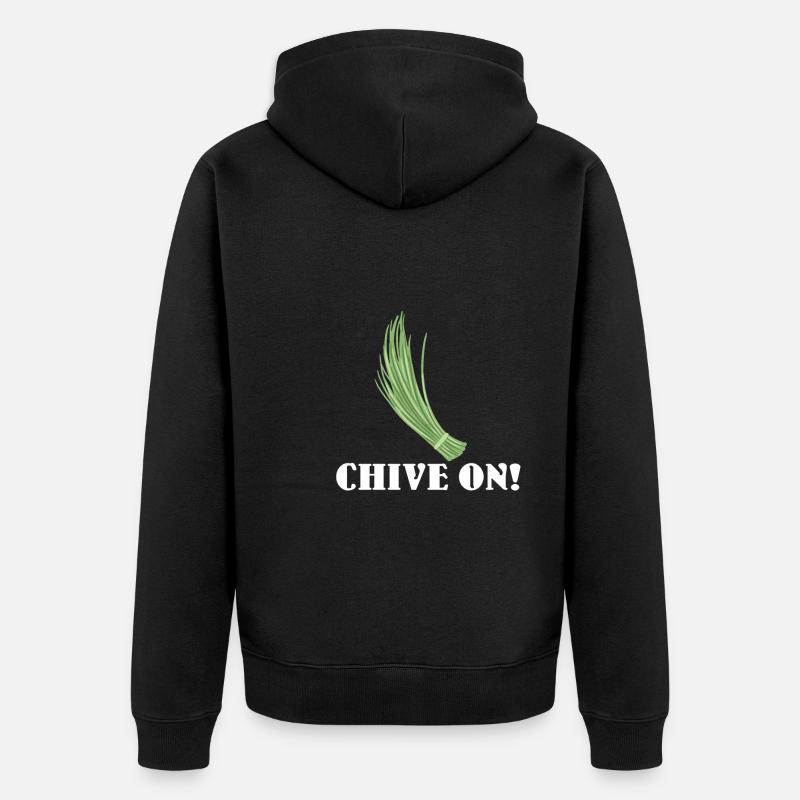 Schnittlauch - Unisex Premium Bio Zip Hoodie - Schwarz