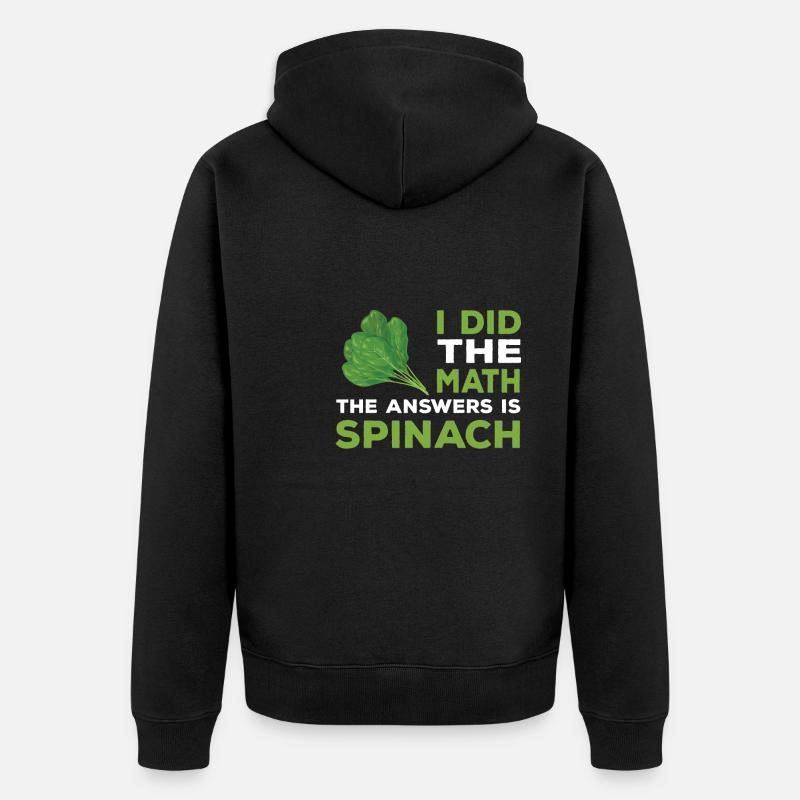 Drôle de dicton d’épinards - Veste à capuche bio Premium Unisexe - noir