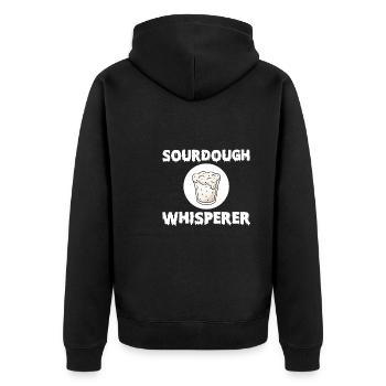 Sourdough Whisperer - Unisex Premium Organic Zip Hoodie - black - Back - Nico (187cm)