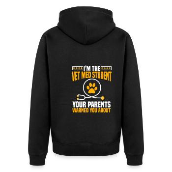 Fun Veterinary Medicine Design - Unisex Premium Organic Zip Hoodie - black - Back - Nico (187cm)