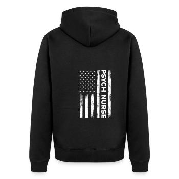 Infirmière psychiatrique américaine - Veste à capuche bio Premium Unisexe - noir - Dos - Nico (187cm)