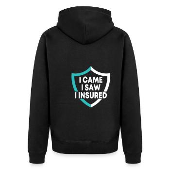 Insurance Agent Design - Unisex Premium Organic Zip Hoodie - black - Back - Nico (187cm)