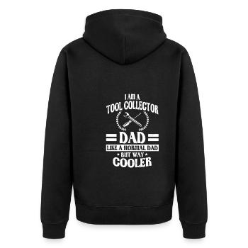 Drôle de papa collectionneur d’outils - Veste à capuche bio Premium Unisexe - noir - Dos - Nico (187cm)