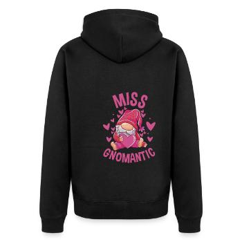 Lustige Gartenzwerge Paare Design Freundin - Unisex Premium Bio Zip Hoodie - Schwarz - Hinten - Nico (187cm)