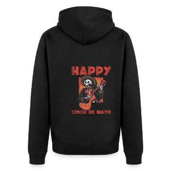 Cheerful Cinco de Mayo - Unisex Premium Organic Zip Hoodie - black - Back - Nico (187cm)