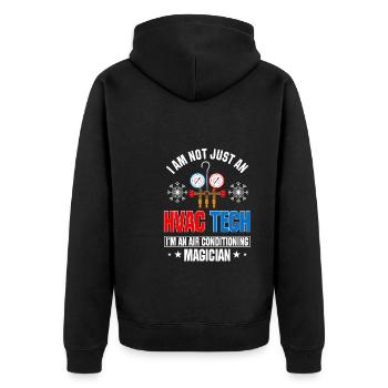 Funny Hlk-tech wear - Unisex Premium Organic Zip Hoodie - black - Back - Nico (187cm)