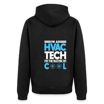 Funny HVAC technician clothing - Unisex Premium Organic Zip Hoodie - black - Back - Nico (187cm)