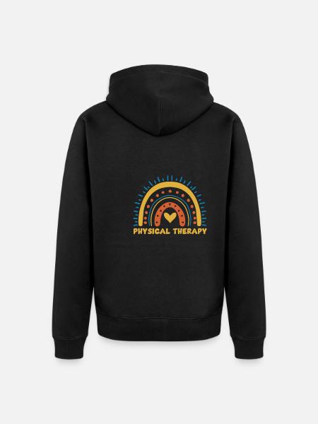 Great physiotherapy rainbow - Unisex Premium Organic Zip Hoodie - black