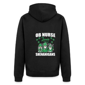 Retro Fährschiff Bekleidung Containerschiff - Unisex Premium Bio Zip Hoodie - Schwarz - Hinten - Nico (187cm)