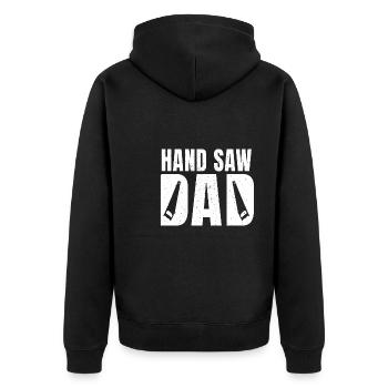 Drôle de scie à main Papa Woodworker Hommes - Veste à capuche bio Premium Unisexe - noir - Dos - Nico (187cm)