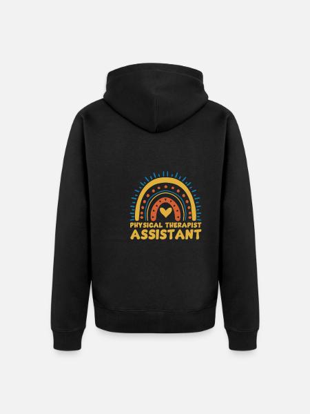 Cute Physiotherapist Assistant Rainbow - Unisex Premium Organic Zip Hoodie - black