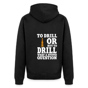 Oilfield worker slogan - Unisex Premium Organic Zip Hoodie - black - Back - Nico (187cm)