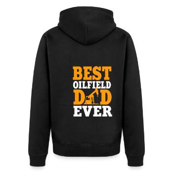 Best Oil Field Dad Ever - Unisex Premium Organic Zip Hoodie - black - Back - Nico (187cm)